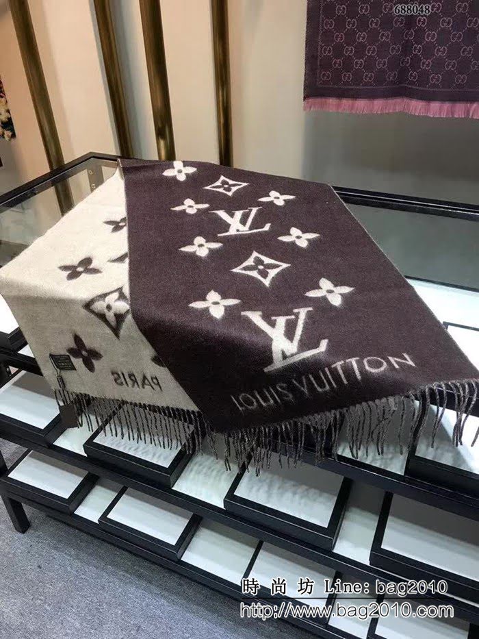 路易威登LV2018秋冬新款加厚羊絨圍巾 霍思燕款 688048 LLWJ6041